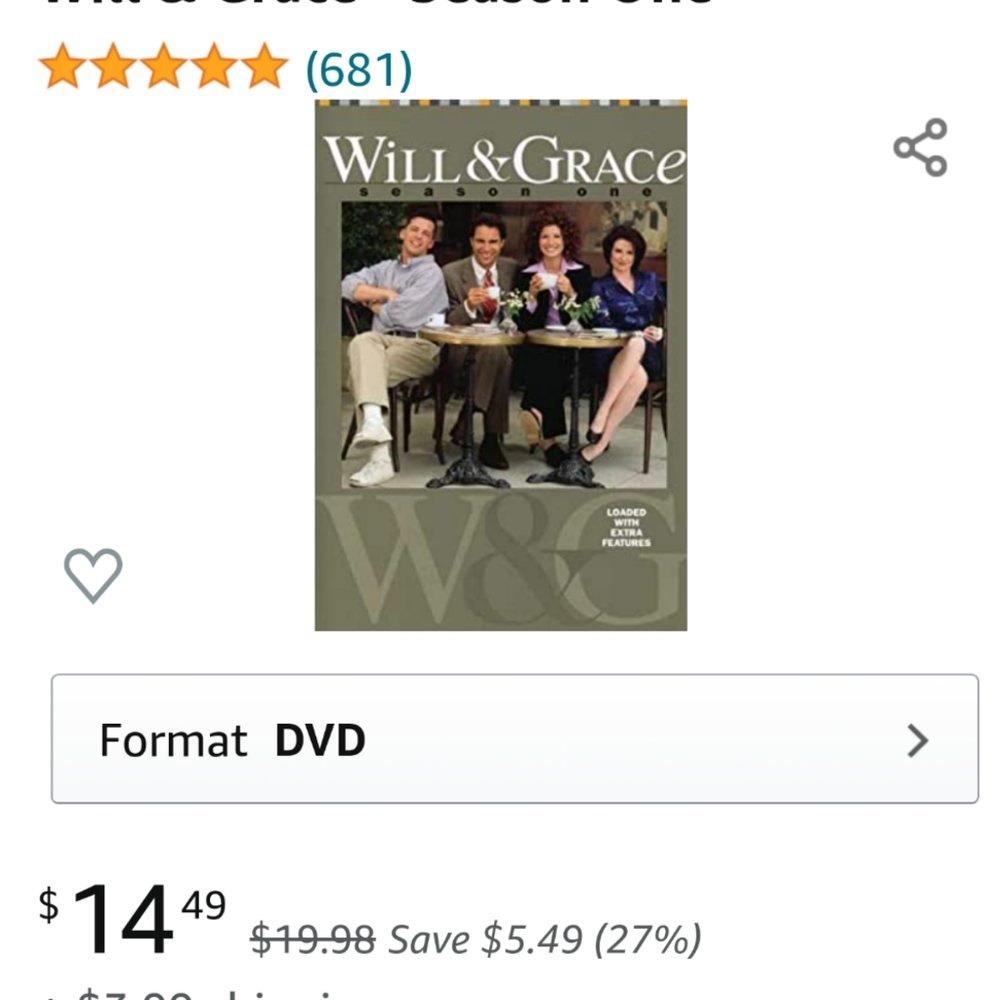 Will and Grace Season One 4 DVD Set